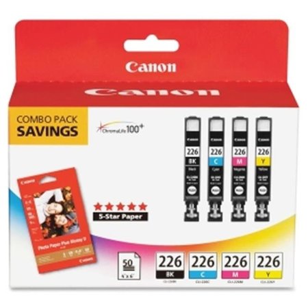 CANON Canon CNMCLI226BCMY Original Ink Cartridge - Paper Kit Inkjet; Black CNMCLI226BCMY